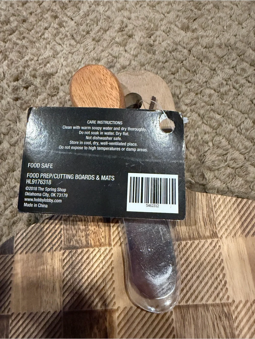 The Spring Shop Wooden Checkered Cheese Board